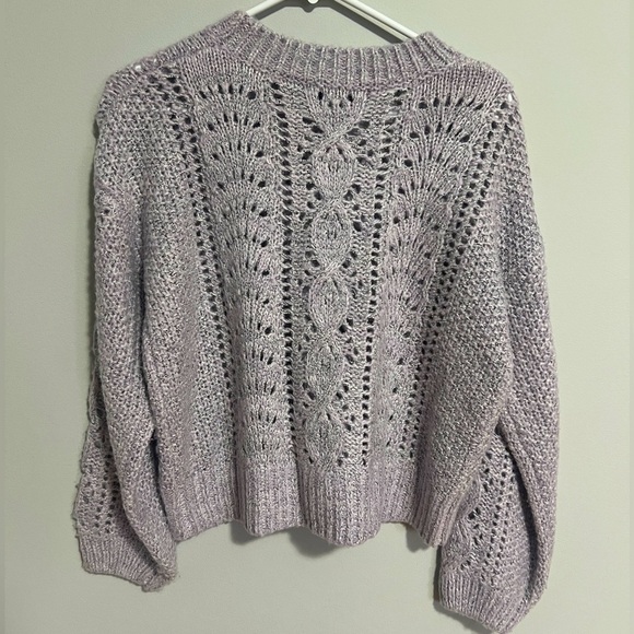 Heartloom lilac Cable Knit long sleeve sweater women’s Small - Picture 2 of 9